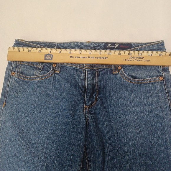 Seven 7  Flare Wide Leg Jeans Medium Wash Size 30 BELL - Picture 10 of 11